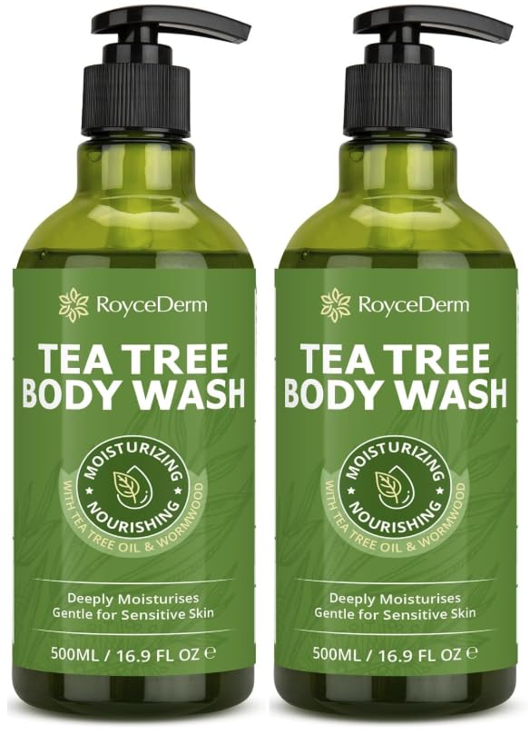 Antifungal Body Wash & Soap with Tea Tree Oil - 2 Pack Tinea Versicolor Body Wash for Back Acne, Folliculitis, For Jock Itch, Athletes Foot, Body Odor, Ringworm - 2 Pack