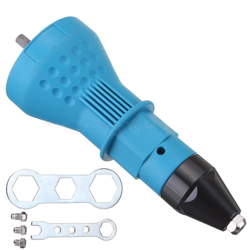 Cordless Electric Rivet Gun Adapter Kit Rivet Nut Drill Adaptor Riveting Tool Insert Nut Hand Tool Power Machine Accessories Blue