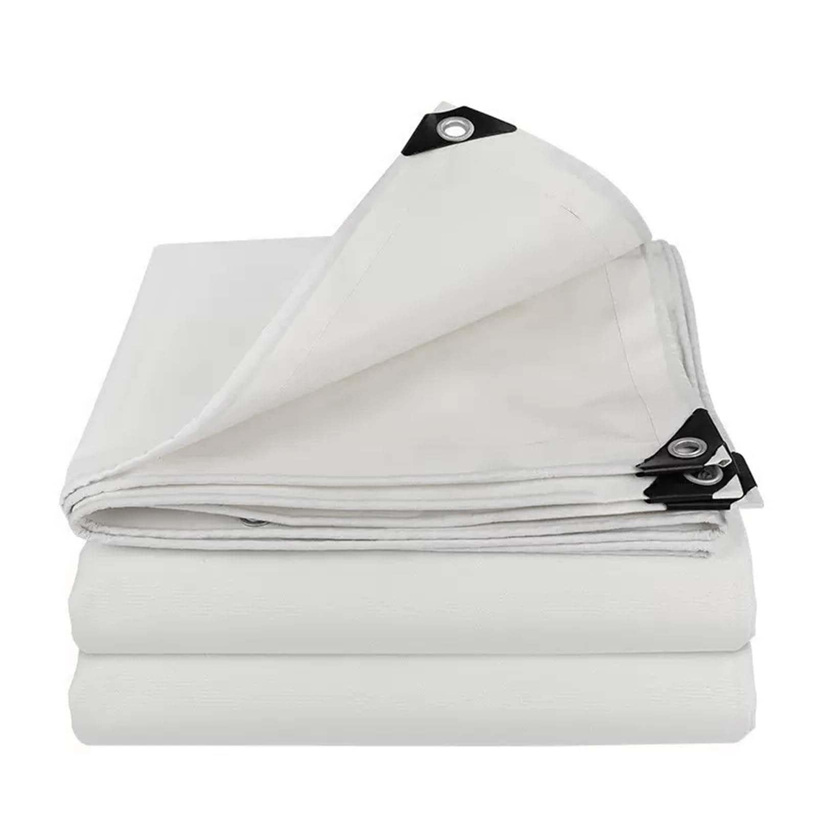 Whnoorher One Color Heavy Duty Waterproof Tarpaulin Cover 1.2X1.5m 1.2X2.4m 1.5X1.5m White Canvas Tarp With Rustproof Grommets For Outdoor Camping(1.2X2.4m)