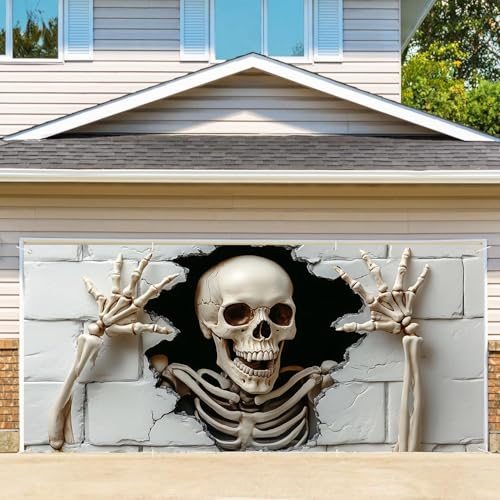 7 x 16 ft Halloween Garage Door Decorations Halloween decorations Witch Door Cover Hanging Banner Cauldron Backdrop Mural for Home Outdoor Indoor Spooky Party Wall Window