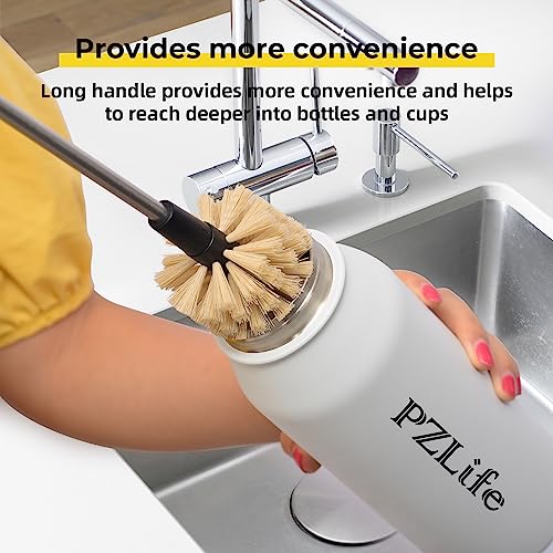 Image of 2-in-1 Water Bottle Brush, Water Bottle Cleaner & Straw Brush Cleaning Scrubbing Brush 15 in Long Bottle Brush Detachable Head Multi-Function Cleaning Brush Homework Cleaning Brushe