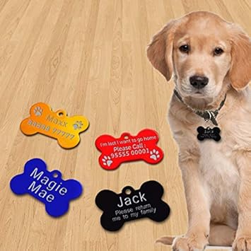 Pet Guard Bone Shaped Name Tags Multicolore