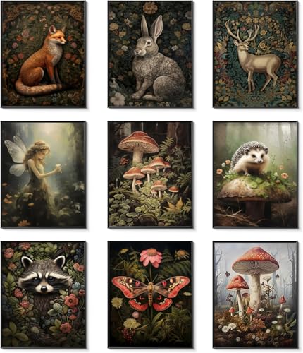 Dark Cottagecore Room Decor Aesthetic, Cottagecore Core Wall Decor, Forest