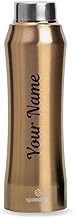 Speedex Stainless Steel Glacia Customised Gold Water Bottle 1 Litre with Steel Cap Leak-Proof, Durable, Lightweight | Ideal for Office, School, Travel | Single Bottle (1000ml)