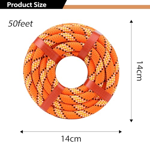 Cosirulnta POLYESTER BRAIDED ARBORIST ROPE-01 Double Braid Arborist Rope Orange(1/2 In X 50 Ft) Arborist Rigging Polyester Rope thumb #6