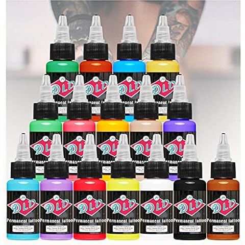 16 Primary Colors Tattoo Ink Set Pigment Kit 1 Oz Professional Body Paint Brow Tattoo Colour Kit Supply Beauty Art Cover