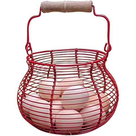 LINCOUNTRY Round Wire Egg Basket with Handle Cover