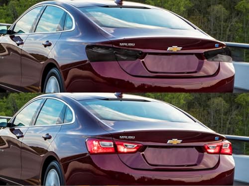 Rvinyl Tail Light Tint Covers Compatible with Chevrolet Malibu 2016-2018 - Matte Smoke