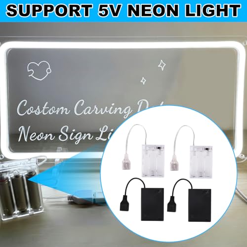 4pcs Portable Battery Pack for 5V LED Neon Sign, Converts USB Neon Lights to Battery-Operated, Power Supply for Outdoor and Indoor Use - Image 2