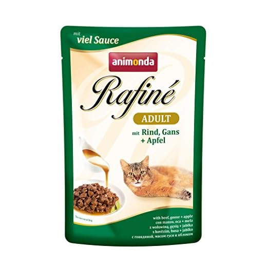 Animonda rafine Adult Gatto Fodera con Manzo, Oca e Mela, Pacco da (12 X 100 G)