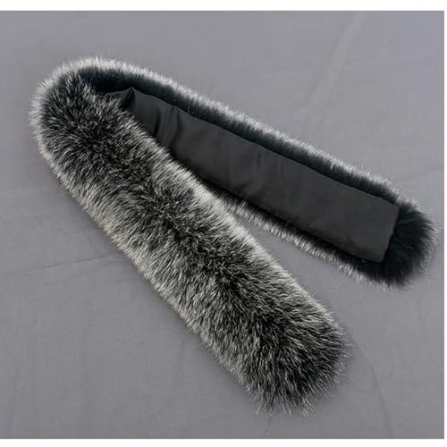 Real Fox Collar Scarf for Women Men Black White Natural Fur Scarves Winter Jacket's Hood Trim Neck Warmer Unisex 70cm2