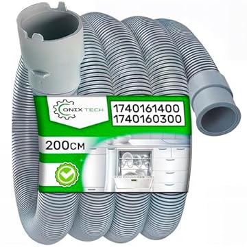 Tubo Scarico Lavastoviglie Universale 2 m Ø 28/21 mm con Codice Originale 1740160300 1740161400 per Beko 481253029419 per Whirlpool C00313336 per Indesit - Garanzia di 5 Anni - ONIX TECH
