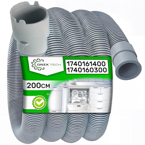 Immagine prodotto: Tubo Scarico Lavastoviglie Universale 2 m Ø 28/21 mm con Codice Originale 1740160300 1740161400 per Beko 481253029419 per Whirlpool C00313336 per Indesit - Garanzia di 5 Anni - ONIX TECH