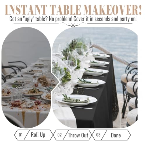Image of Party Plastic Tablecloth Roll, 54IN x 300FT Disposable Table Cover
