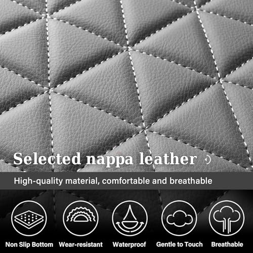 Image of Coverado Dodge Ram Seat Cover Full Set, Waterproof Ram 1500 Seat Cover Compatible with 2002-2026 Dodge RAM 1500 2500 3500 Crew Quad Cab with Curved Bench, Dark Gray