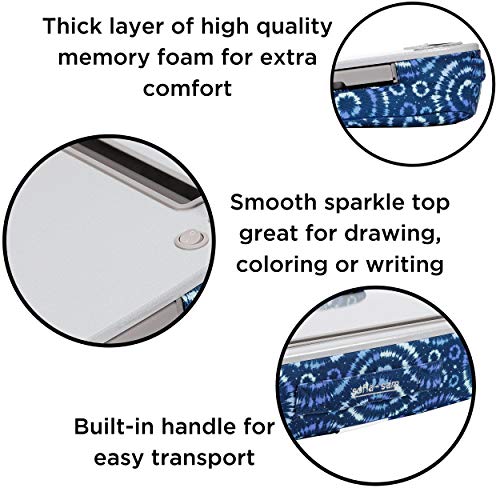 Birdrock Home Deluxe Lap Desk With Pillow Cushion And Wrist Rest | Usb Light And Mouse Pad | Fits Laptops Up To 15" | Tablets Up To 9.6" | Blue Tiedye Sunburst Pattern | Laptop Stand Accessories #TOP5