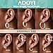 Adoyi Silver Hoop Earrings Set for Women Girls Gold Twisted Huggie Hoops Earrings 14K White Gold Plated Earrings for Women Lightweight 9 Pairs jewelry for women Girl Gift