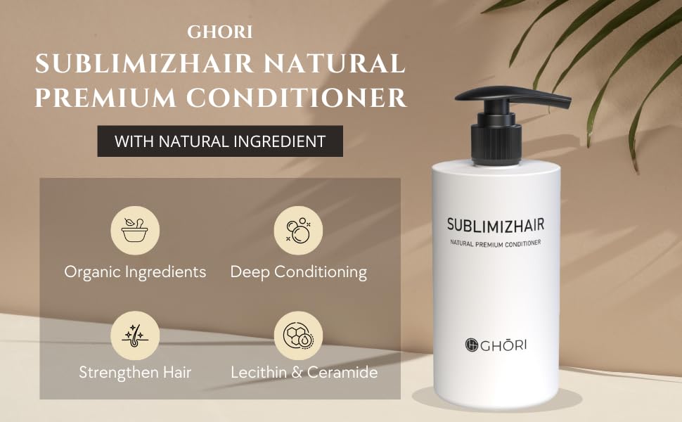 GHORI Sublimizhair Natural Premium Conditioner With Decocted Herbal Extract, Keratin, Lecithin and Ceramides 300 ml/10.1 FL.OZ. - Image 6