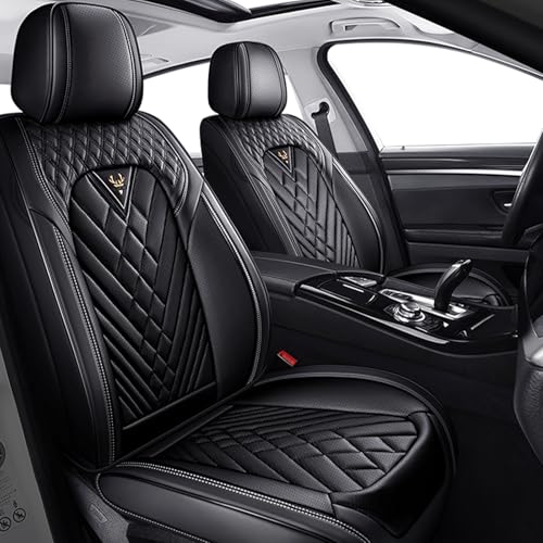 Image of Car Seat Covers Front Seats for Kia Telluride 2020-2026, Anti-Slip Full Coverage Car Seat Covers, Waterproof Nappa Leather Car Seat Cover Sets(2 Seats /Black)