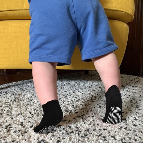 ELUTONG Toddler Non Slip Ankle Socks 12 Pairs with Non Skid Grip Socks for 1-7T Baby Boys Girls Kids4