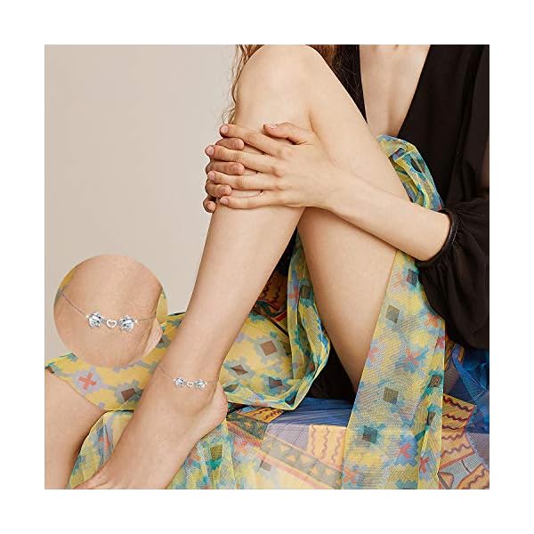 S925 Sterling Silver Frog Heart Anklet Ankle Foot Bracelet for Women