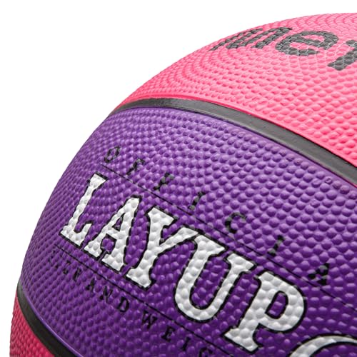Meteor Layup Kinder Mini Basketball Größe #5 ideal auf die Jugend Kinderhände von 4-8 Jährigen abgestimmt idealer Basketball für Ausbildung weicher Basketball (Größe 6 (Damen), Rosa & Violett), Null