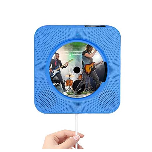 ZED- Bärbar CD-spelare med Bluetooth, väggmonterad CD-musikspelare med dammskydd hemljud-boombox med fjärrkontroll, FM-radio, USB mp3 hörlursuttag AUX-ingång