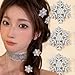 10 PCS Snowflake Hairpin Sparkly Rhinestone Hair Barrettes for Women - Silver Mini Pearl Hairpins, Party Hair Accessories Gift Set