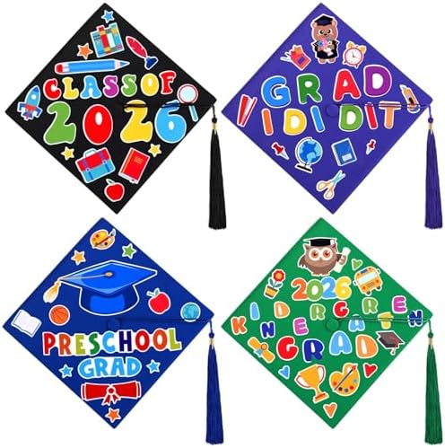 Amazon.com: 24 Pcs Kindergarten Graduation Cap Sticker 2026 Preschool ...