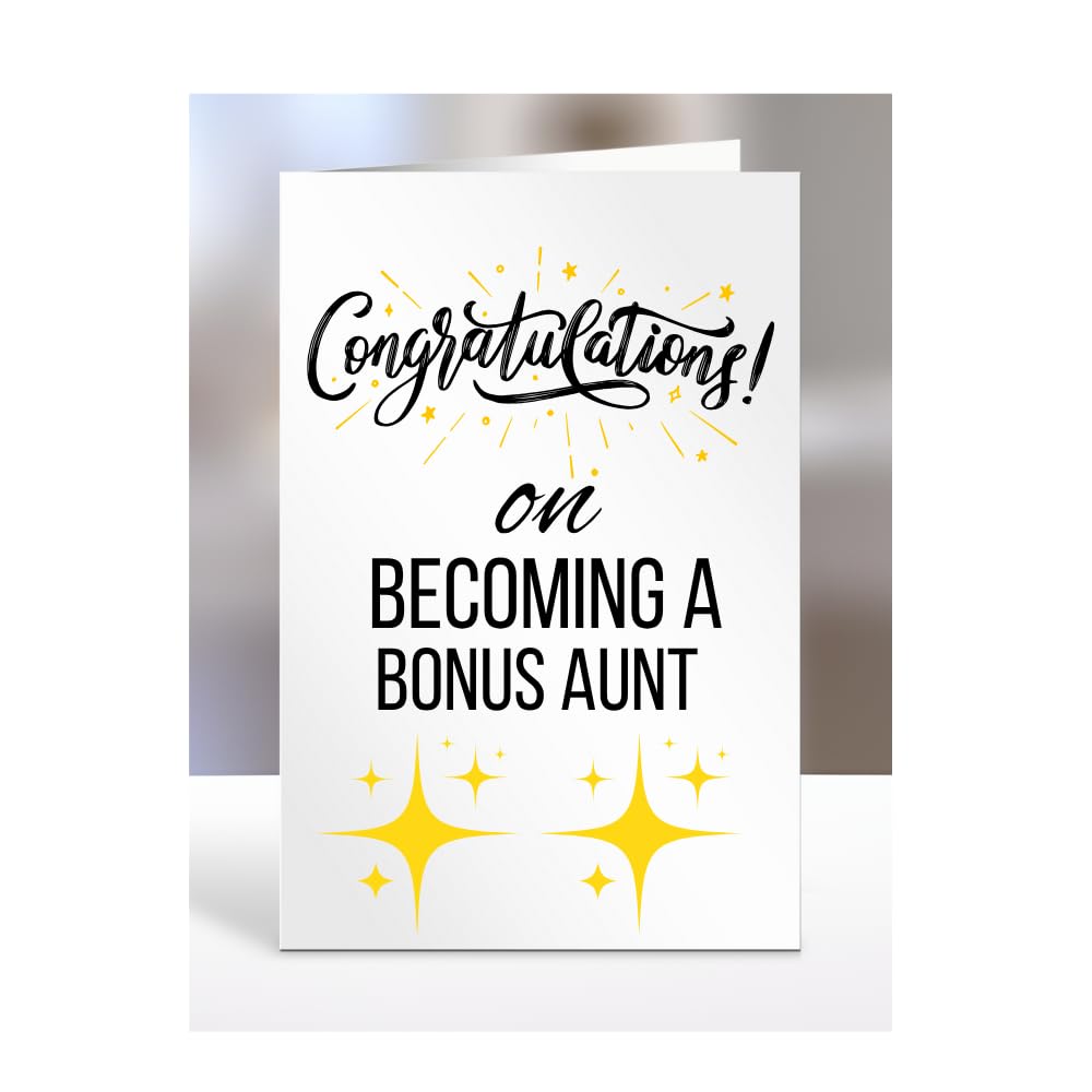 Congratulations on becoming a Bonus Aunt card, Gifts for Men, Women, Presents for Christmas, A5-79_20