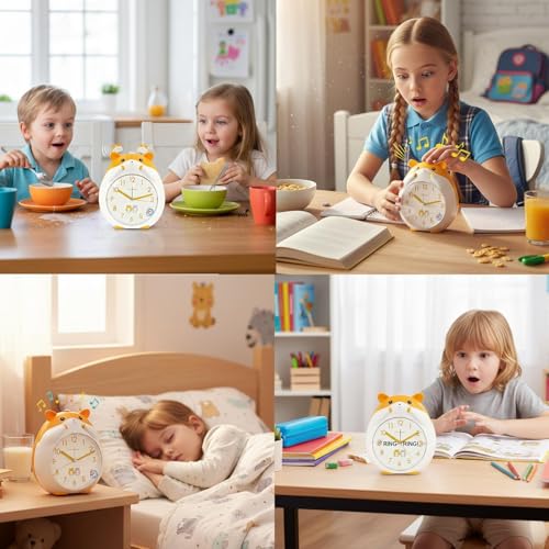Reloj despertador digital para evitar cables con alarma de animales en ABS 7