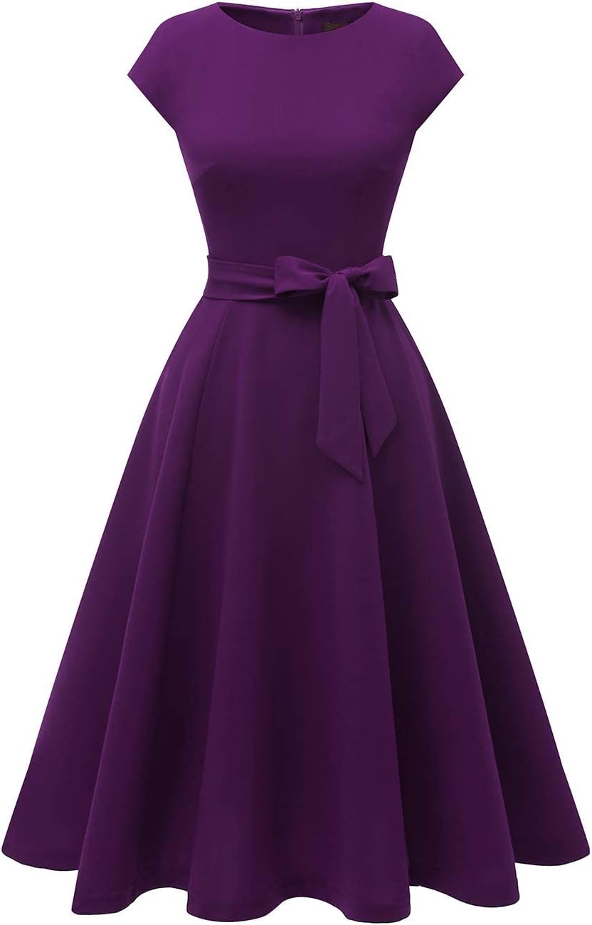 DRESSTELLS Women's Cocktail Dresses, Formal Wedding Guest Modest Church Vintage Tea Party Midi Evening Dress - Image 3