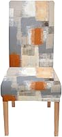 Vista 82 de TOMWISH Fundas para Sillas De Comedor 6, Fundas para sillas de comedor, pintura de arte abstracto, funda extraíble elástica de elastano para silla