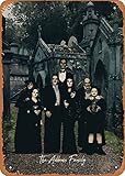 Muecddoa Movie Poster Retro Metal Sign The Addams Family Horror Night Wall Art Decor Tin Sign-8x12inch
