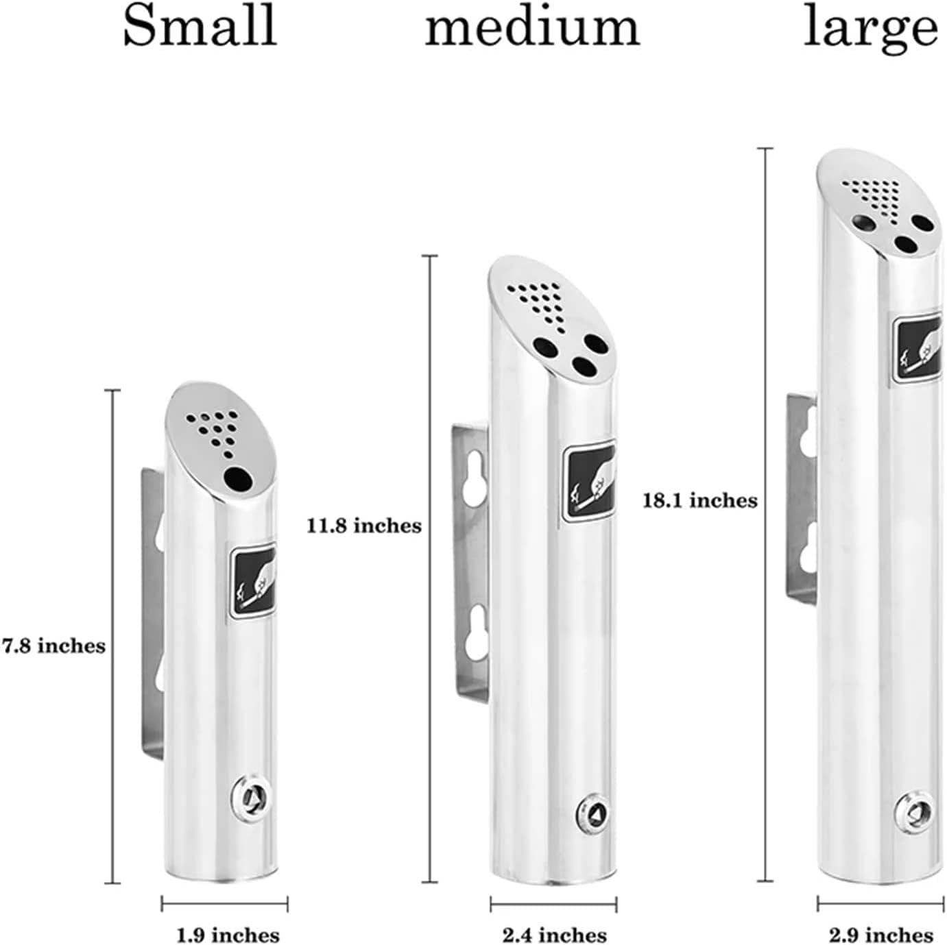 壁掛け式アウトドア灰皿 - ステンレススチール製シガレットホルダー、クリエイティブな壁掛け式スモーカーポール、パティオやバルコニー用