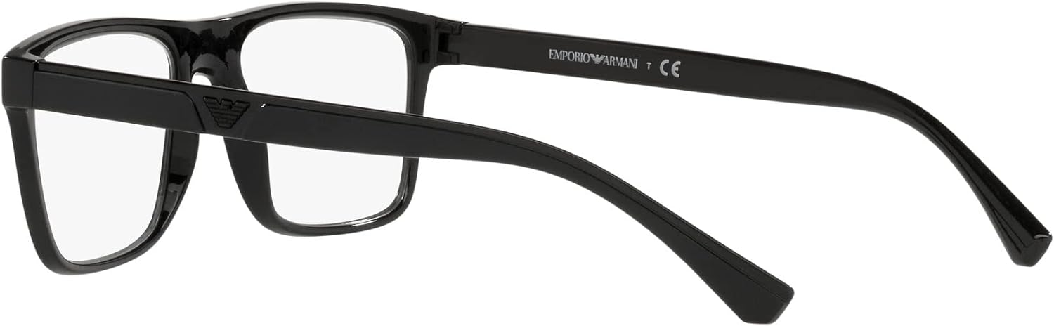Emporio Armani Mens EA4115 Rectangular Eyewear Frames With Two Interchangeable Sun Clip-ons - Image 5