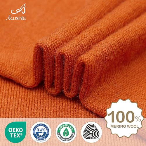 Image of ACUSHLA 100% Merino Wool Neck Gaiter Men Women Winter Ski Face Mask Scarf
