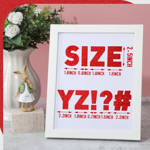 Image of Harloon 232 Pcs Large Glitter Letter Stickers, Red, 2.5 Inch