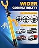 Tevlaphee Steering Wheel Lock, Car Security Lock, Heavy Duty Anti-Theft Device, High Visibility, Universal Fit for Cars, SUVs & Vans, Adjustable, Solid Steel Core, 3 Keys(Yellow) #4