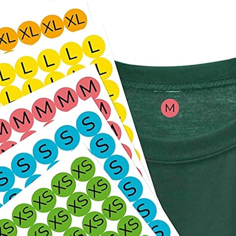 720 Iron-On Labels for Clothing Identification - Round Labels in Different Sizes and Diameter 17mm - Pack of 144 Labels per Size for Ironing on Clothes Cover