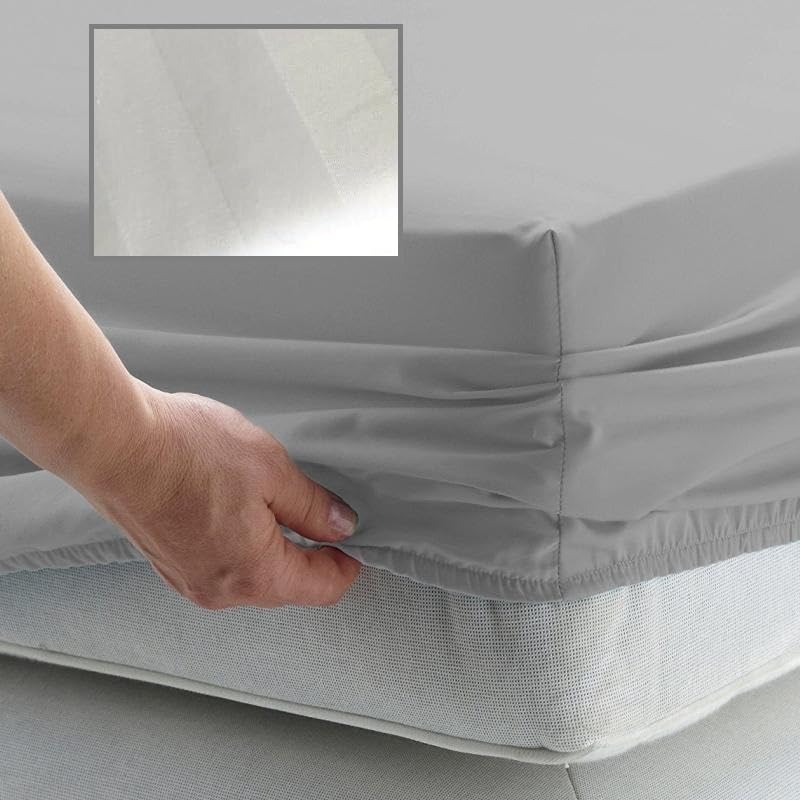 Electric Bed Fitted Sheet Single EXTRA LONG 3' x 6'6" (36" x 78") 300 Thread Count Percale Material - Hand Made to Order 10" (26cm) (Satin Stripe White)