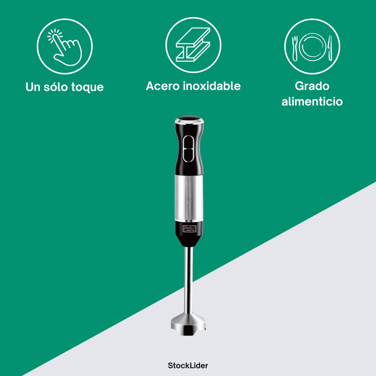 MayMax Batidora de Mano Electrica 800W con Dos Velocidades - Brazo Batidor Potente y Ergonomico para Pures Batidos Salsas y Cremas Caseras