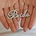 Mariell Rhinestone Crystal Bride Word Brooch Pin in Script Lettering, Bachelorette & Bridal Shower Gift