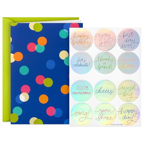 Tarjetas de notas Hallmark en blanco con sobres y calcomanías de confeti creativas