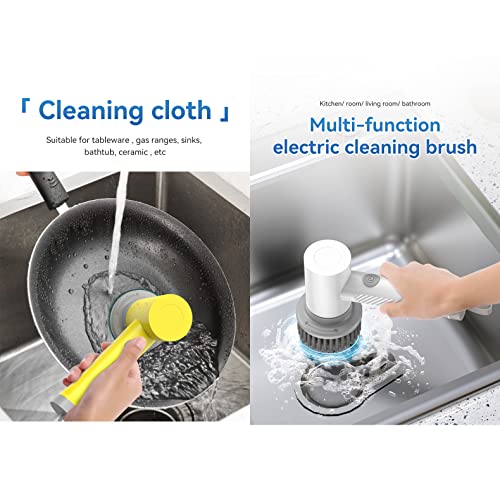 Handheld Electric Brush, Electric Rotary Cleaning Brush Is An Efficient Cleaning Tool For Kitchen, Bathroom, Toilet, Fish Tank, Floor, Electric Cleaning Brush Rechargeable (White) #TOP2
