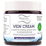 Royal Dead Sea Vein Cream to Conceal and Erase Varicose / Spider Veins Treatment, Reduce Phlebitis, Thrombophlebitis, Broken Legs Capillary Works 4oz /120ml
