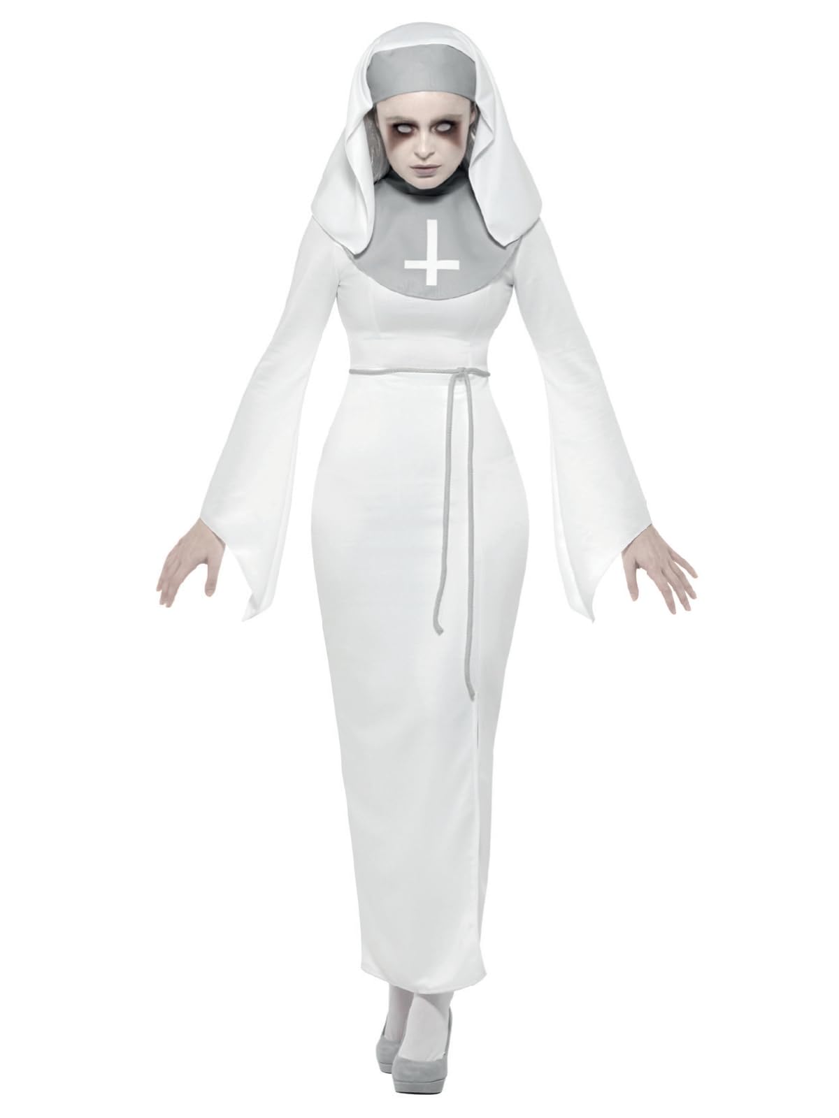 Smiffys Women's White Haunted Asylum Nun Costume