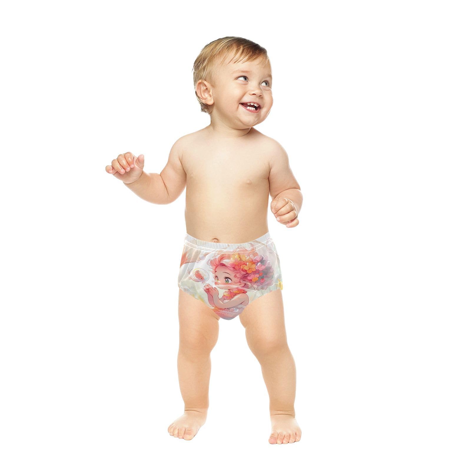Coikll Cute Mermaid and The Fish Toddler Training Underwear Waterproof Baby Pee Pants -5T