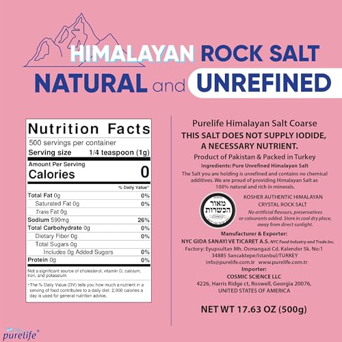 Purelife Kosher Coarse Himalayan Pink Salt - Organic Himalayan Salt From Iron-Rich Himalayan Mines | Gourmet Natural Crystal Rock Salt With Minerals For Salt Mills & Grinders thumb #6