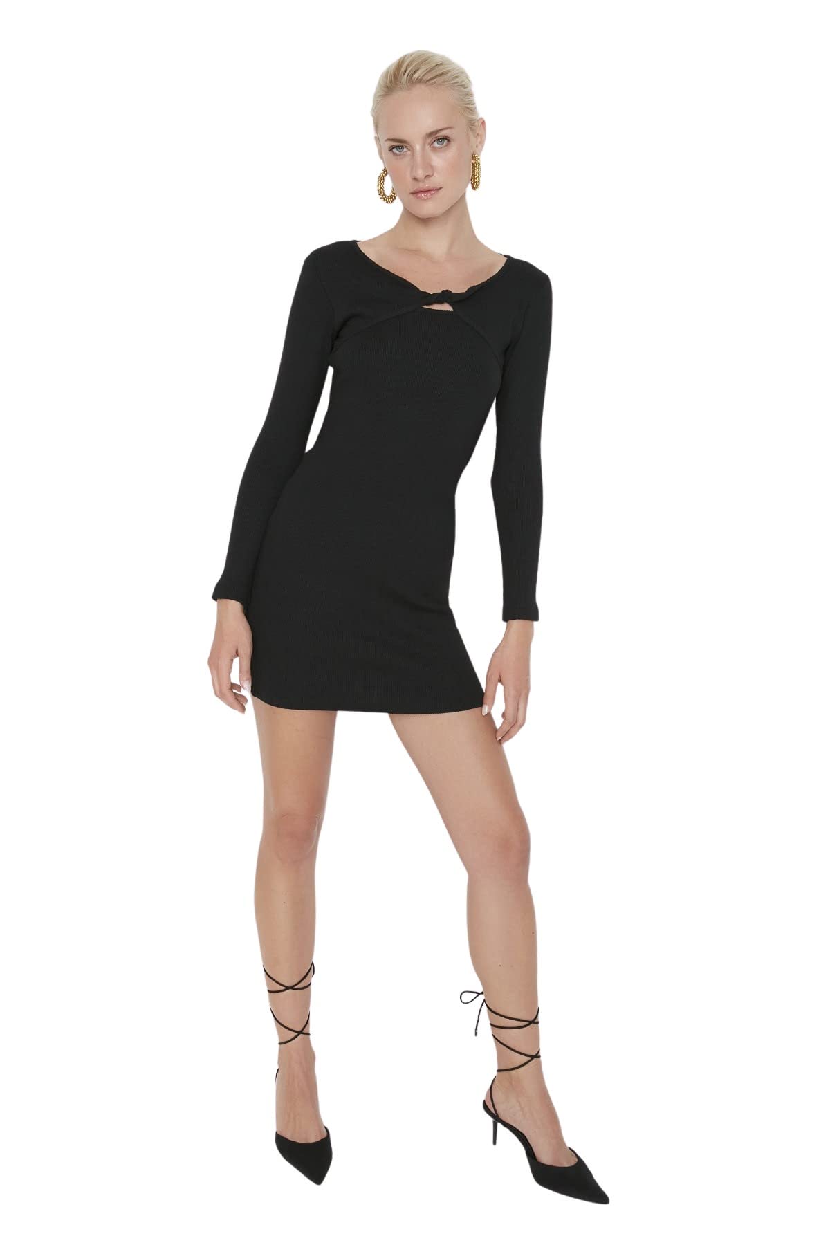 Trendyol Women Mini Bodycon Regular Knit Dress Black